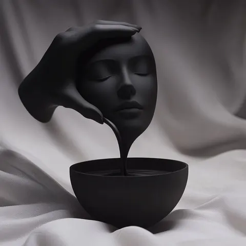 The Girl Pours — 3D printed bust sculpture