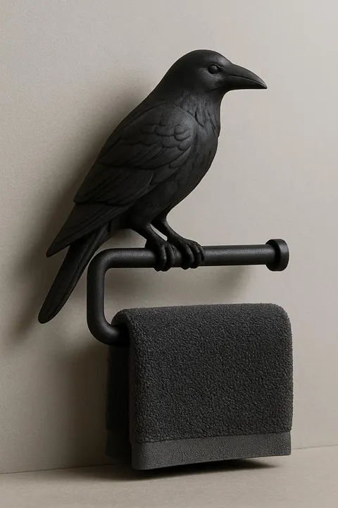 Towel Holder With Raven — 3D printed animal tray