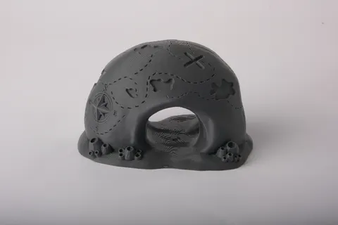 Treasure Map Cave Aquarium Decor — 3D printed decor piece