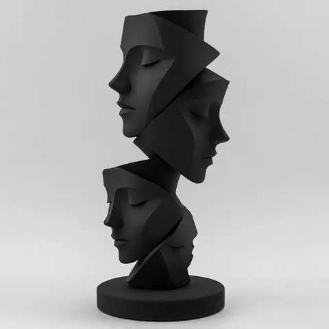 Triple Statue Girl — 3D printed bust sculpture