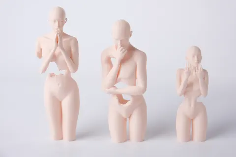 Triptych Sadness Sculpture Set — 3D printed bust sculpture