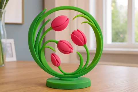 Tulips In Circle — 3D printed botanical sculpture