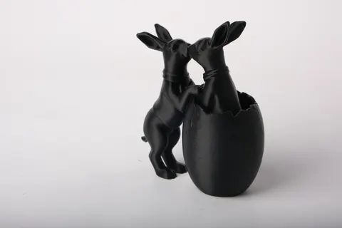 Two Easter Bunnies Kissing — 3D printed animal figurine