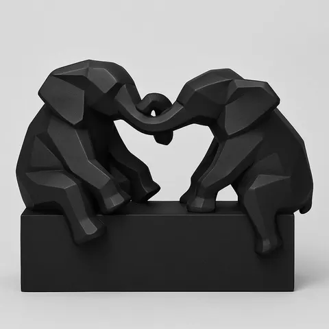 Two Elephants Are Friends — 3D printed animal figurine