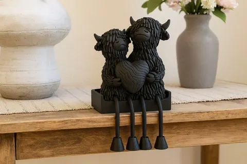 Two Sheep With Heart — 3D printed animal figurine
