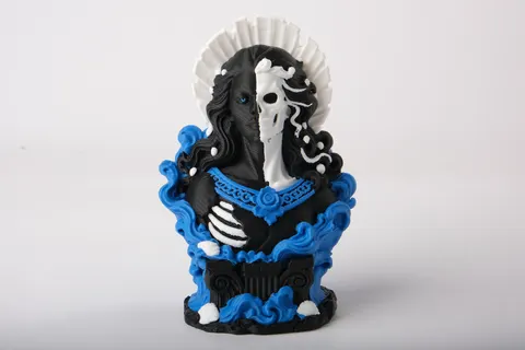 Undead Sea Queen Half-Skeleton Bust — 3D printed gothic figurine