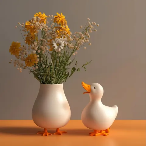 Vase And Duck — 3D printed figural vase
