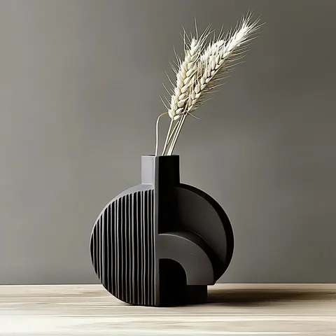 Vase Boulean With Ribs — 3D printed geometric vase