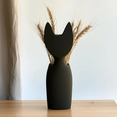 Vase Cat Simplified — 3D printed figural vase