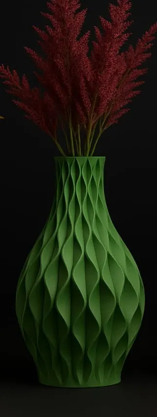 Vase Fabric Water Pattern — 3D printed geometric vase