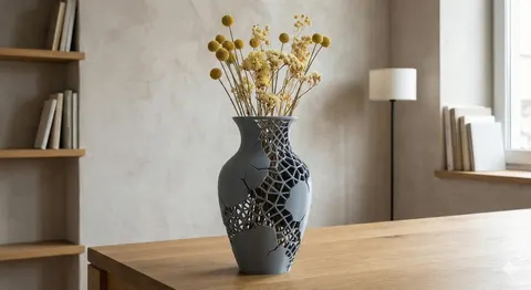 Vase Grid 2 — 3D printed geometric vase