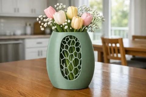 Vase Grid — 3D printed geometric vase