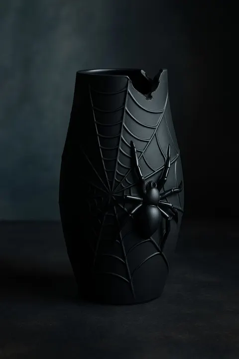 Vase Web And Spider — 3D printed seasonal vase