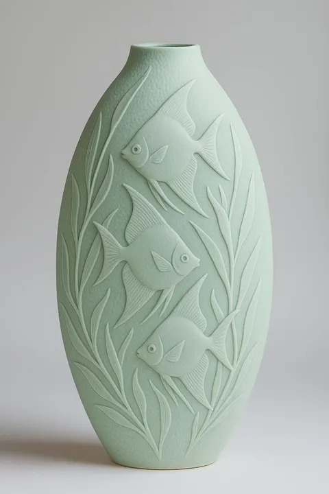 Vase With Fish 3 — 3D printed figural vase