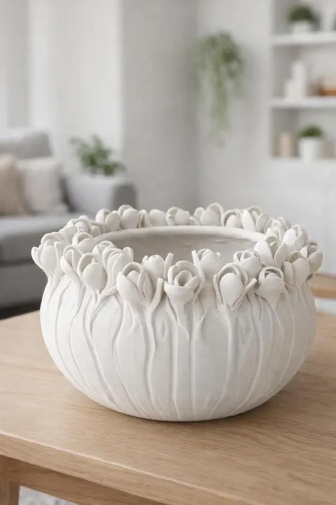 Vase With Tulips — 3D printed botanical vase