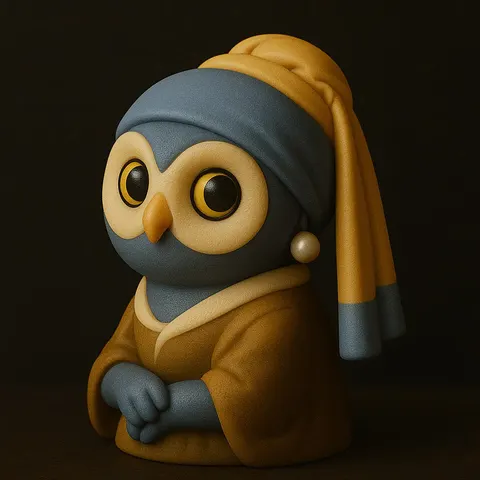 Vermeers Owl — 3D printed animal figurine