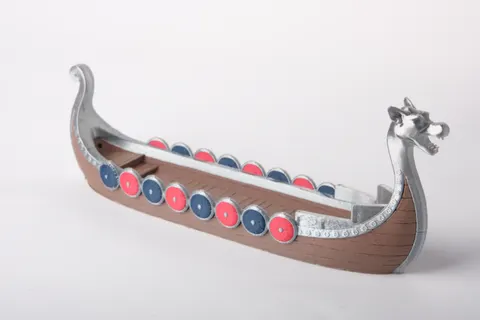 Viking Longship Incense Holder with Dragon Prow — 3D printed desk organizer