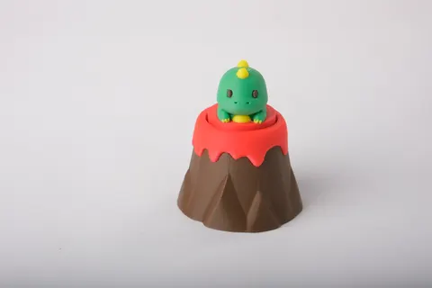 Volcano Dino Clicker Toy — 3D printed fidget toy