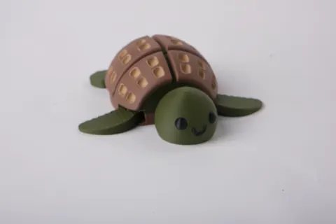 Waffle Turtle Flexi Toy — 3D printed fidget toy