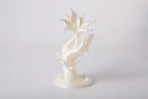 Water Blossom Offering Hand Sculpture — 3D printed face sculpture