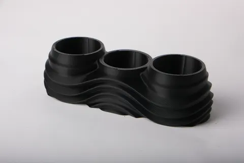 Wavy Triple-Slot Bathroom Vanity Organizer — 3D printed minimalist organizer