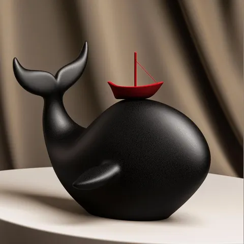 Whale With Boat — 3D printed animal figurine