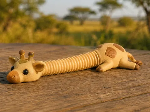 Whimsical Spiral Giraffe Toy — 3D printed flexi animal