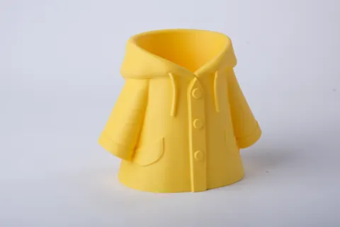 Whimsical Yellow Raincoat Vase — 3D printed figural vase