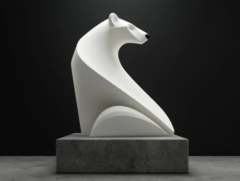 White Bear Белый — 3D printed animal figurine