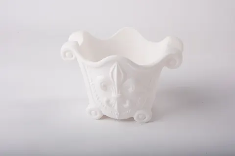 White Fleur De Lis Vase — 3D printed botanical vase