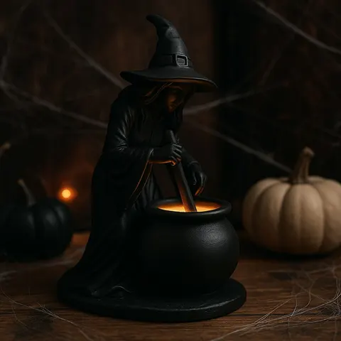 Witch With Cauldron — 3D printed bust sculpture