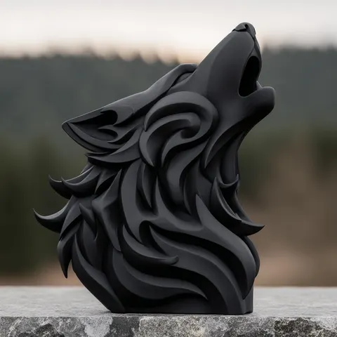 Wolf Howls — 3D printed animal figurine