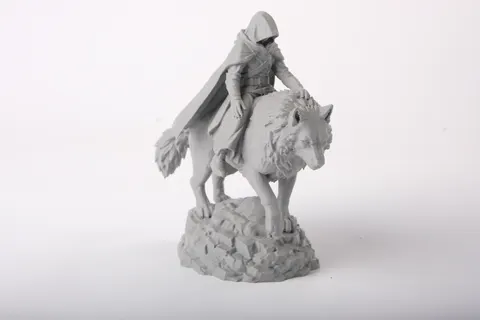 Wolf Rider Guardian — 3D printed bust sculpture