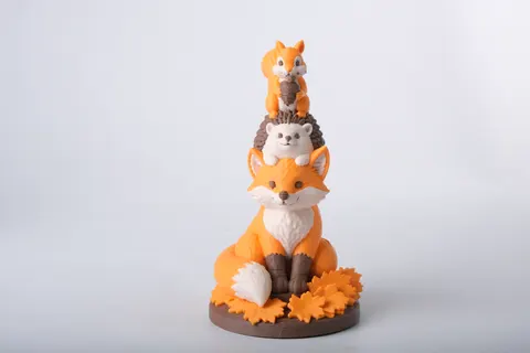 Woodland Friends Totem — 3D printed animal figurine