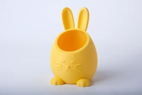 Yellow Rabbit Vase for Easter — 3D printed figural vase