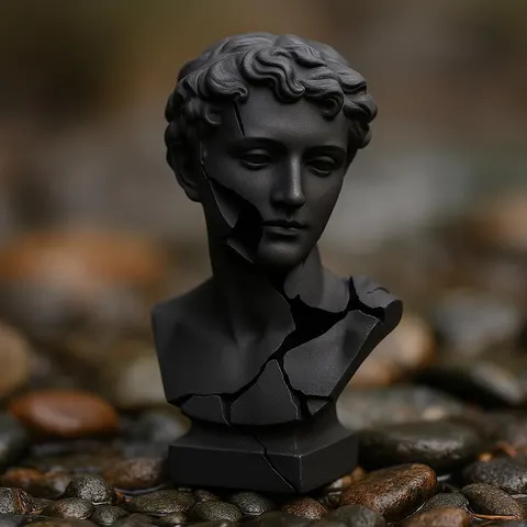 Young David Destroyed — 3D printed bust sculpture