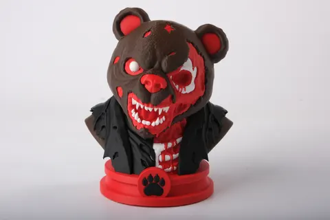 Zombie Bear Bust — 3D printed gothic figurine