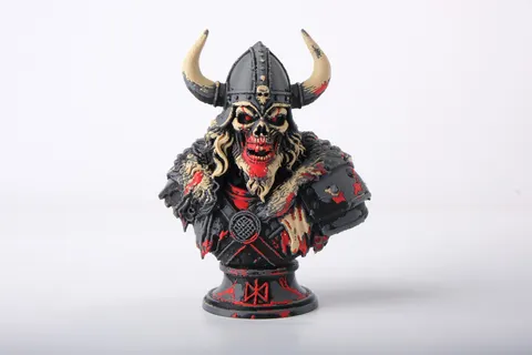 Zombie Viking Bust — 3D printed gothic figurine